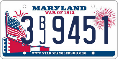 MD license plate 3BJ9451