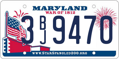 MD license plate 3BJ9470