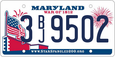 MD license plate 3BJ9502