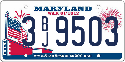 MD license plate 3BJ9503