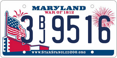 MD license plate 3BJ9516