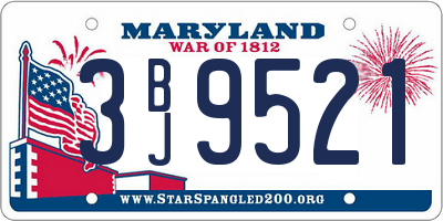 MD license plate 3BJ9521