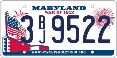 MD license plate 3BJ9522