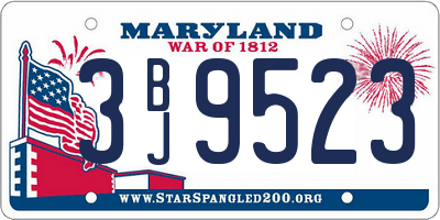 MD license plate 3BJ9523