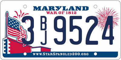 MD license plate 3BJ9524