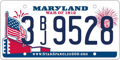 MD license plate 3BJ9528