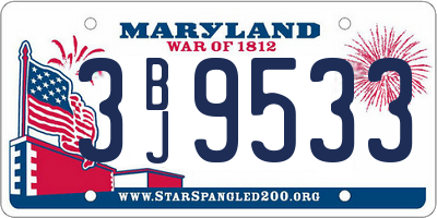 MD license plate 3BJ9533