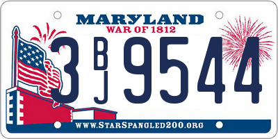 MD license plate 3BJ9544