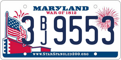 MD license plate 3BJ9553