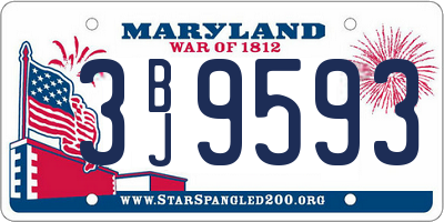 MD license plate 3BJ9593
