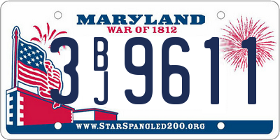 MD license plate 3BJ9611