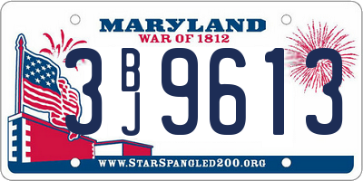 MD license plate 3BJ9613
