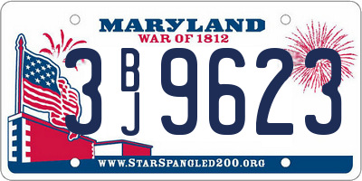 MD license plate 3BJ9623