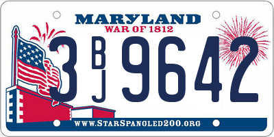 MD license plate 3BJ9642
