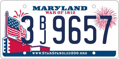 MD license plate 3BJ9657