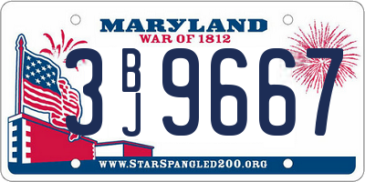 MD license plate 3BJ9667