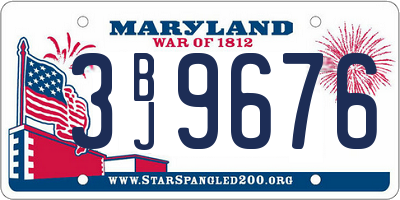 MD license plate 3BJ9676