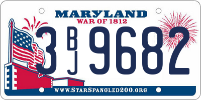 MD license plate 3BJ9682
