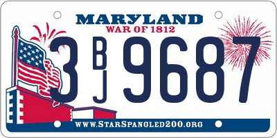 MD license plate 3BJ9687