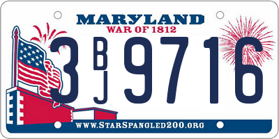 MD license plate 3BJ9716