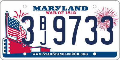 MD license plate 3BJ9733