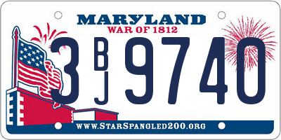 MD license plate 3BJ9740
