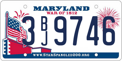 MD license plate 3BJ9746