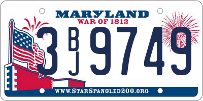 MD license plate 3BJ9749