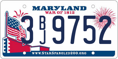 MD license plate 3BJ9752