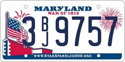 MD license plate 3BJ9757