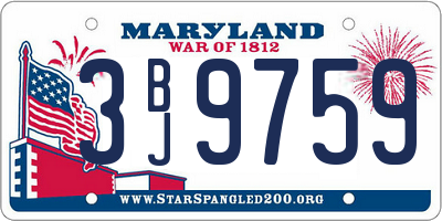 MD license plate 3BJ9759