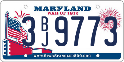 MD license plate 3BJ9773