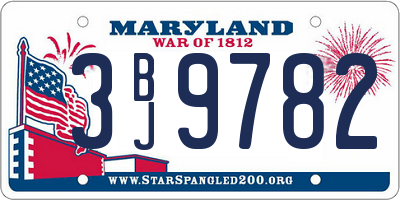 MD license plate 3BJ9782