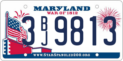 MD license plate 3BJ9813