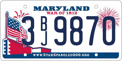 MD license plate 3BJ9870