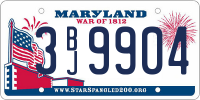 MD license plate 3BJ9904