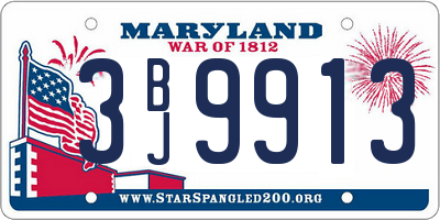 MD license plate 3BJ9913
