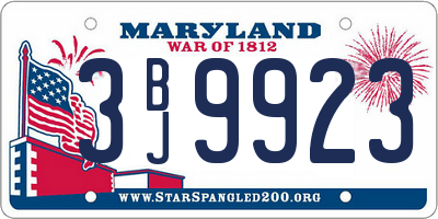 MD license plate 3BJ9923