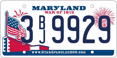 MD license plate 3BJ9929