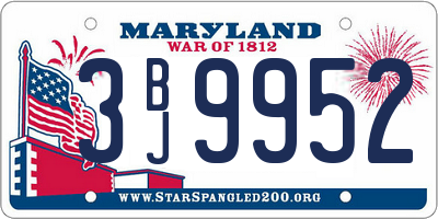MD license plate 3BJ9952