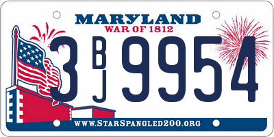 MD license plate 3BJ9954