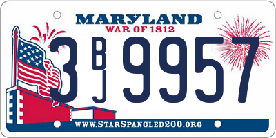 MD license plate 3BJ9957