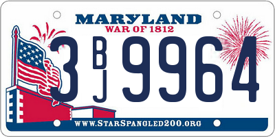 MD license plate 3BJ9964