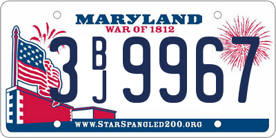 MD license plate 3BJ9967