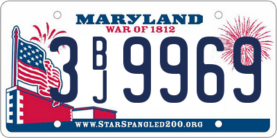 MD license plate 3BJ9969