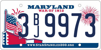 MD license plate 3BJ9973