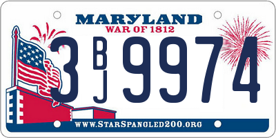 MD license plate 3BJ9974