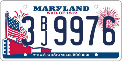 MD license plate 3BJ9976