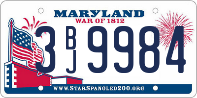MD license plate 3BJ9984
