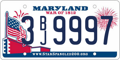 MD license plate 3BJ9997